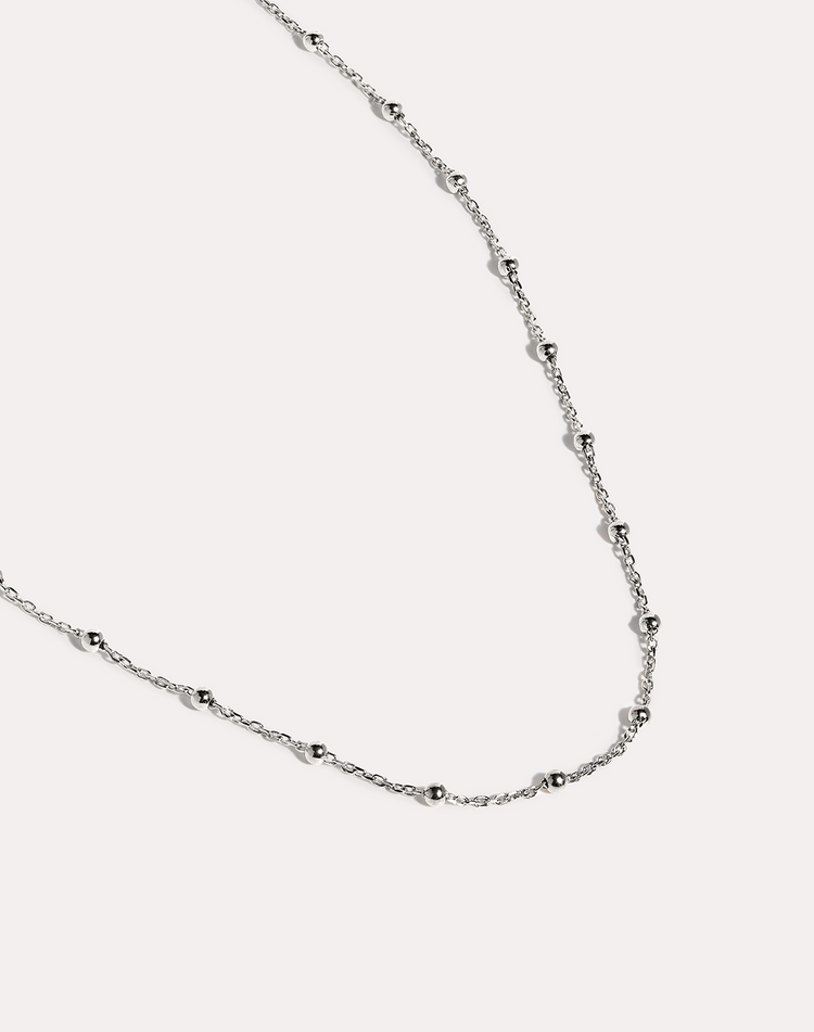 Bobble Chain Necklace in Silver